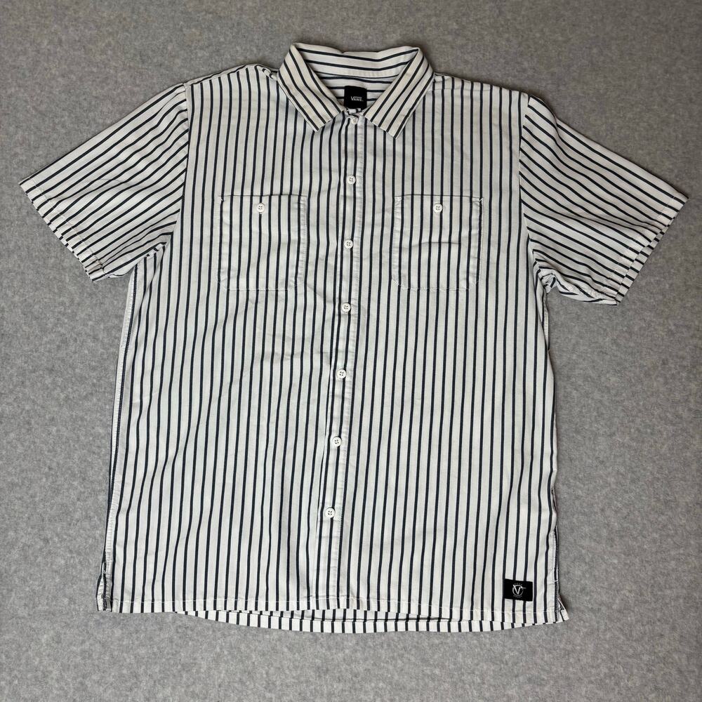 Vans Rowan Workwear Men's XL Striped Cotton Button-Up Shirt